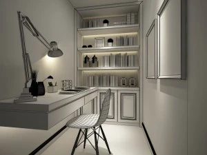 family - office - study room -0209 3D Model