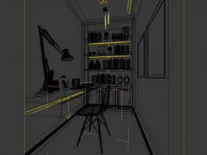 family - office - study room -0209 3D Model