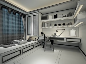 family - office - study room -0210 3D Model