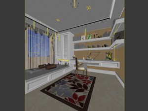 family - office - study room -0210 3D Model