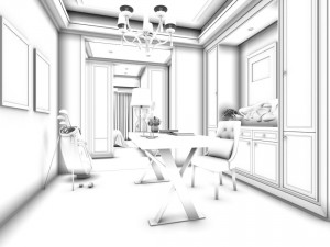 family - office - study room -0213 3D Модель