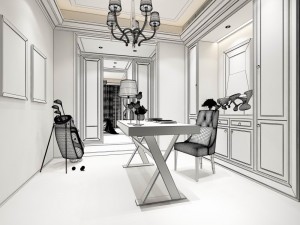 family - office - study room -0213 3D Модель