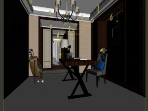 family - office - study room -0213 3D Модель