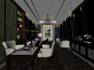 family - office - study room -0214 3D Model