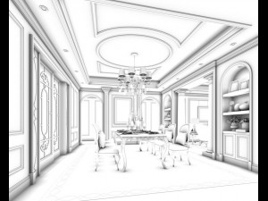 family - kitchen - restaurant 01 3D 模型