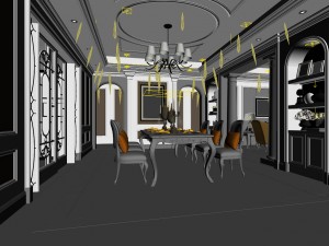 family - kitchen - restaurant 01 3D 模型