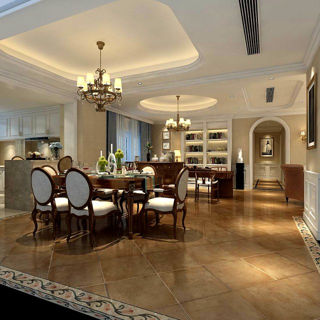 family - kitchen - restaurant 04 3D Model .c4d .max .obj .3ds .fbx .stl .blend 