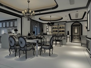 family - kitchen - restaurant 04 3D Model
