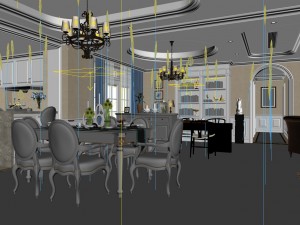 family - kitchen - restaurant 04 3D Model