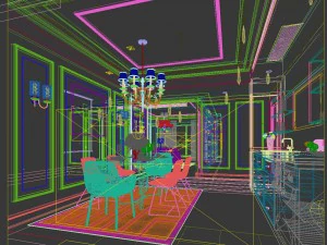 family - kitchen - restaurant 07 3D Model