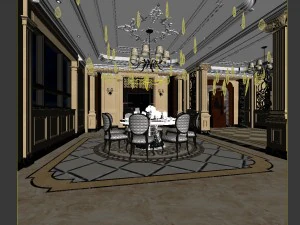 family - kitchen - restaurant 08 3D Model