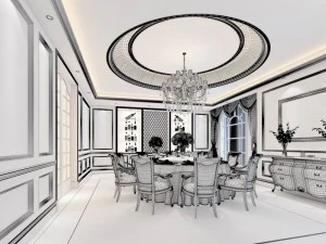 family - kitchen - restaurant 09 3D Model
