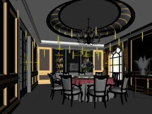 family - kitchen - restaurant 09 3D Model