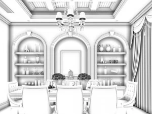 family - kitchen - restaurant 11 3D Model
