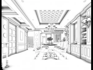 family - kitchen - restaurant 13 3D Model