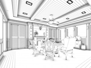 family - kitchen - restaurant 14 3D-Modell