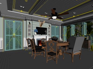family - kitchen - restaurant 14 3D-Modell