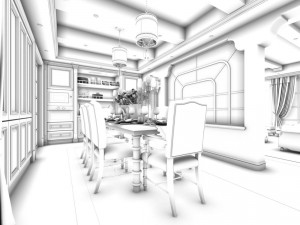 family - kitchen - restaurant 16 Model 3D