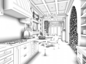 family - kitchen - restaurant 18 3D Model