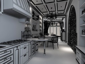 family - kitchen - restaurant 18 3D Model