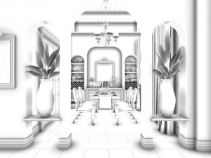 family - kitchen - restaurant 20 3D Model