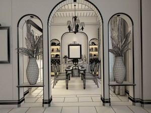 family - kitchen - restaurant 20 3D Model