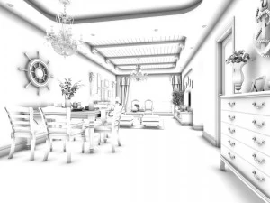 family - kitchen - restaurant 22 3D Model