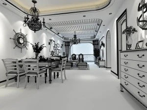 family - kitchen - restaurant 22 3D Model