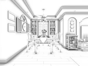 family - kitchen - restaurant 23 3D Model