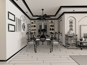 family - kitchen - restaurant 23 3D-Modell