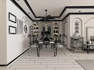 family - kitchen - restaurant 23 3D Model