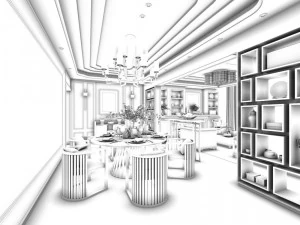 family - kitchen - restaurant 28 3D Model