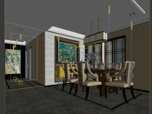 family - kitchen - restaurant 32 3D Model