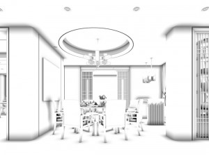 family - kitchen - restaurant 34 Model 3D
