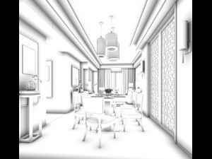 family - kitchen - restaurant 36 3D Model