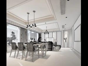 family - kitchen - restaurant 37 3D Model