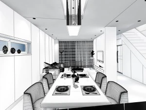 family - kitchen - restaurant 41 3D Model