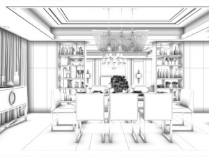 family - kitchen - restaurant 42 Modèle 3D