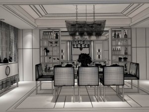 family - kitchen - restaurant 42 Modèle 3D
