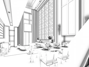 family - kitchen - restaurant 44 3D Model