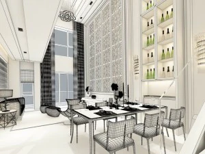 family - kitchen - restaurant 44 3D Model