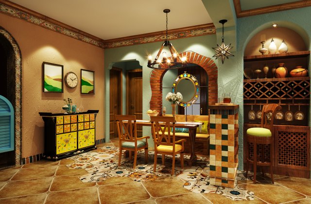 family - kitchen - restaurant 45 Modello 3D .c4d .max .obj .3ds .fbx .stl .blend 