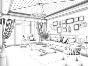 family - kitchen - restaurant 45 Modello 3D
