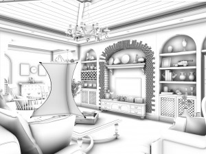 family - kitchen - restaurant 45 Modello 3D