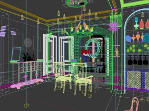 family - kitchen - restaurant 45 Modello 3D