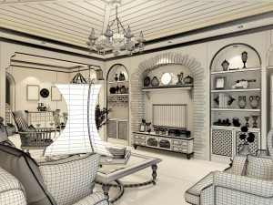 family - kitchen - restaurant 45 Modello 3D