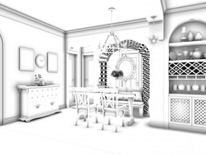 family - kitchen - restaurant 45 Modello 3D