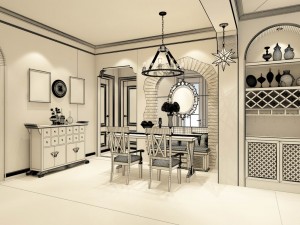 family - kitchen - restaurant 45 Modello 3D