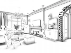 family - kitchen - restaurant 46 3D Model