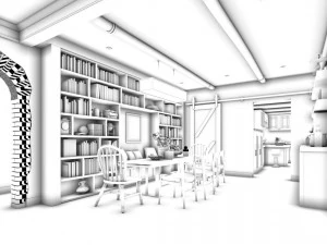 family - kitchen - restaurant 46 3D Model